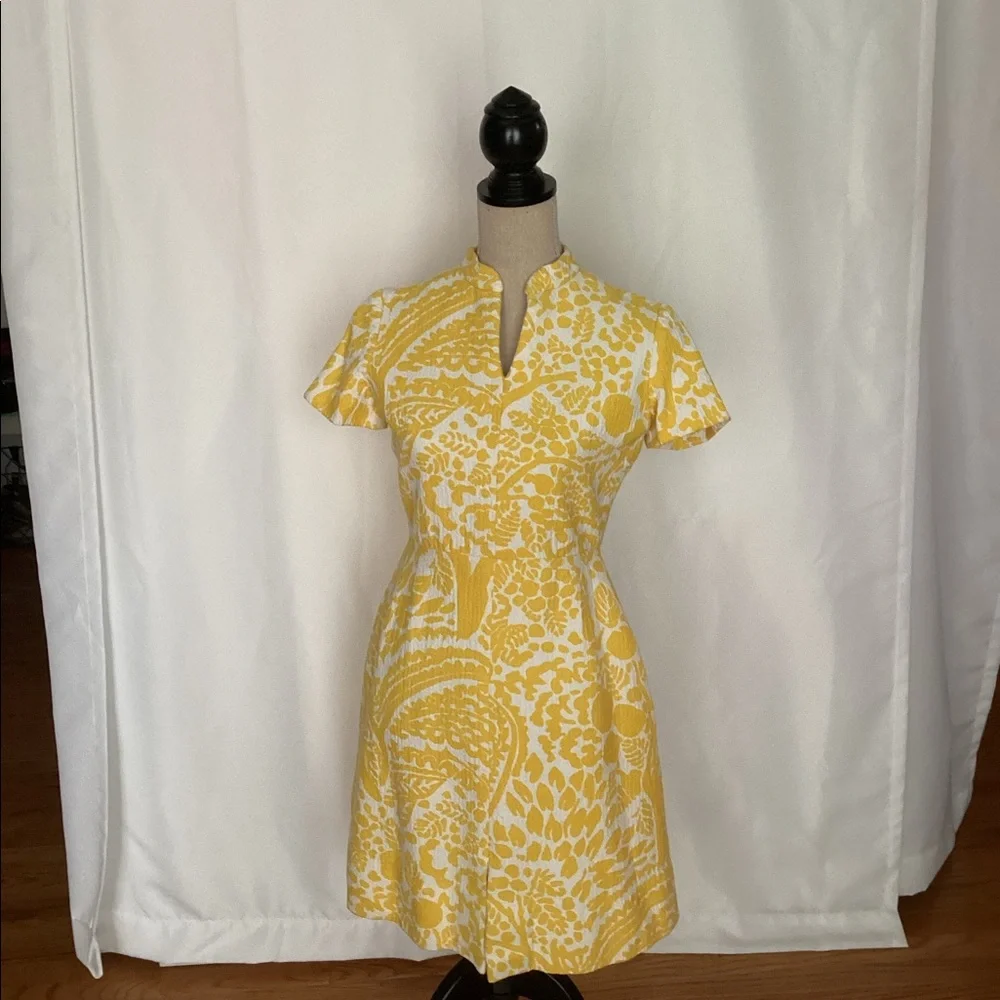 Vintage yellow thermal dress with jacket - Picture 7 of 14